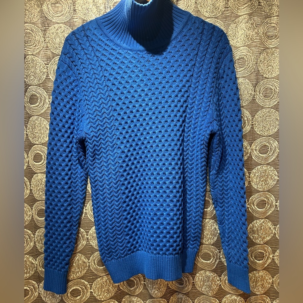 Coofandy Longsleeve Turtle Neck Thick Sweater Royal Blue Womens Medium